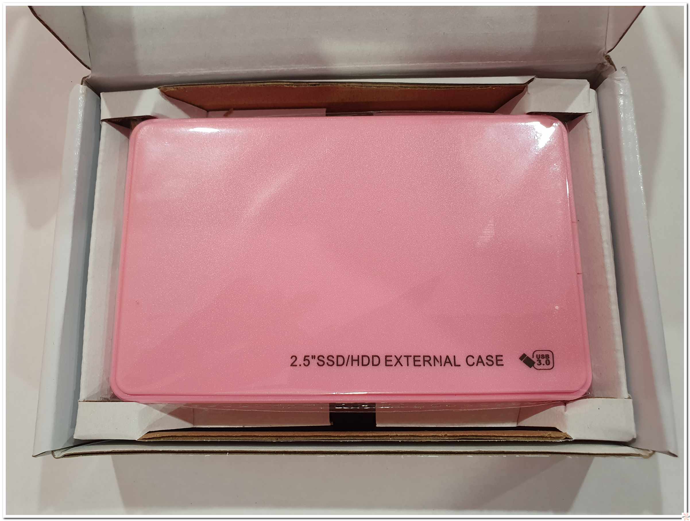 2.5 Inch HDD External Case USB 3.0 Pink PVC 1