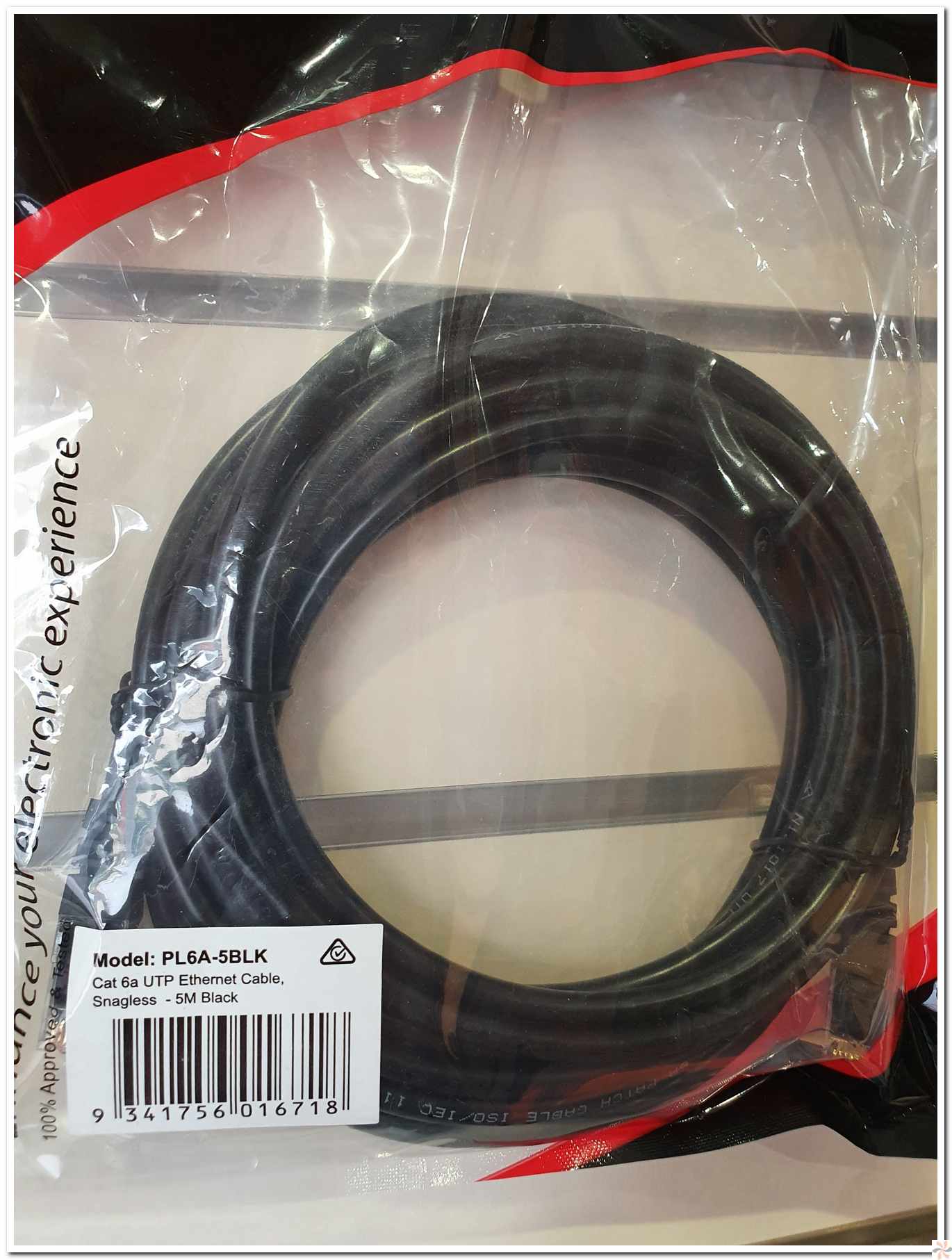 Ethernet Cable CAT 6A Black 5M