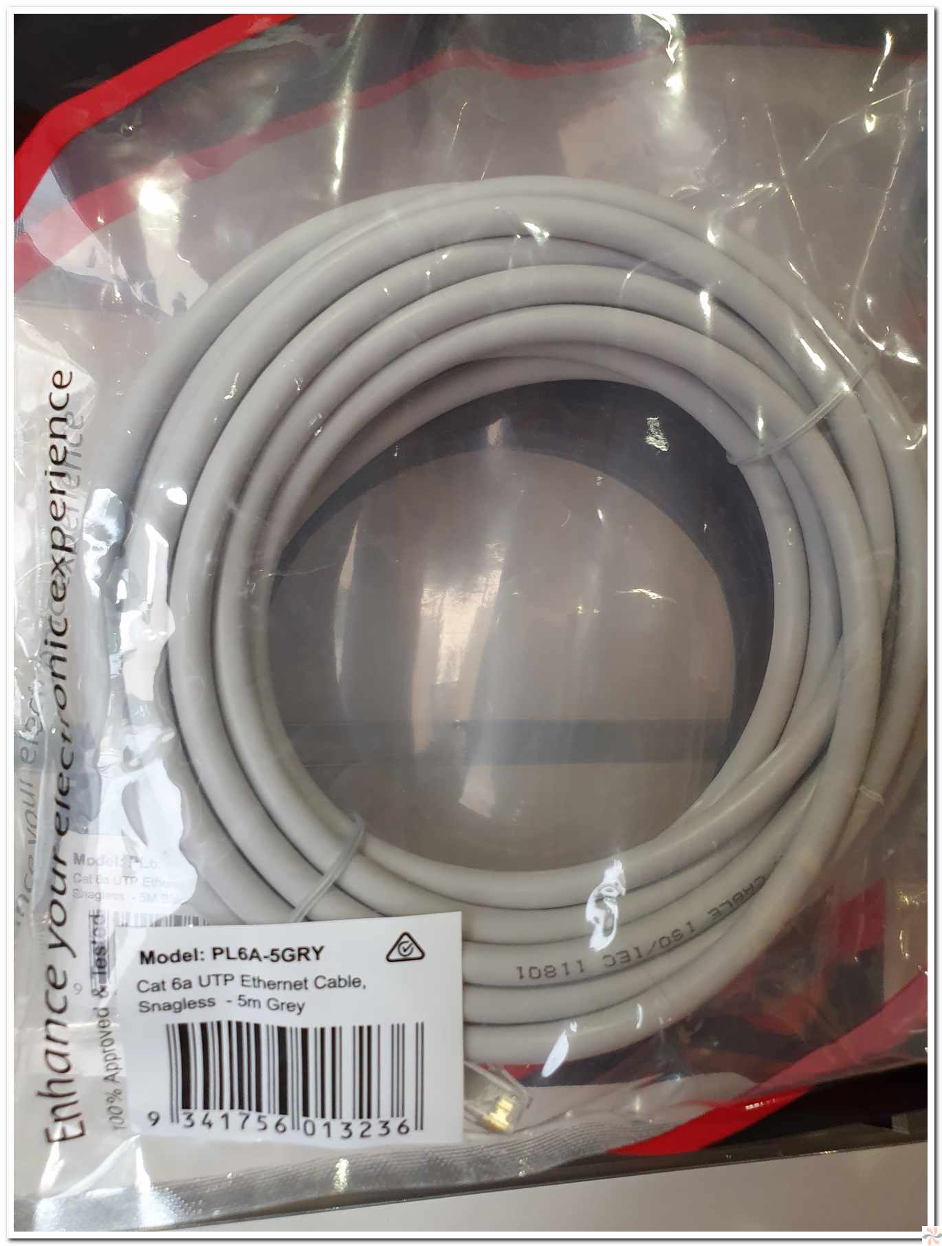 Ethernet Cable CAT 6A Grey 5M